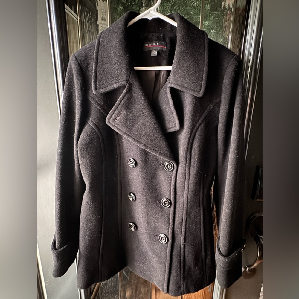 Jason Kole Women's Black Peacoat